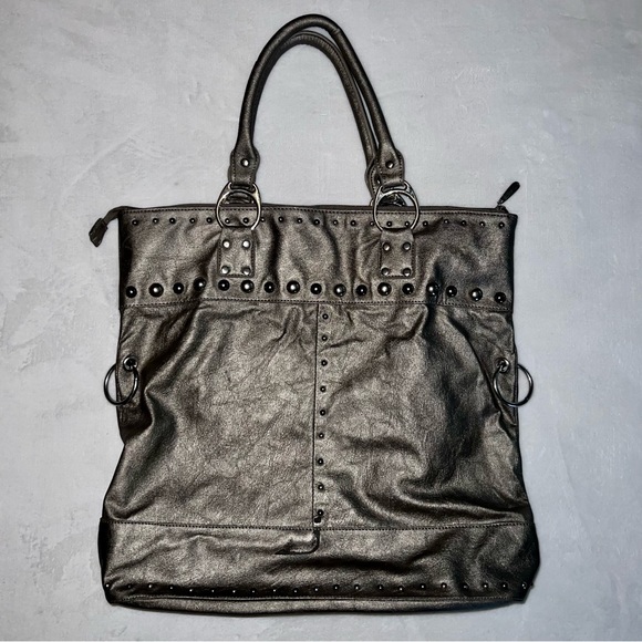 Gunmetal Industrial Style Studded Bag - Picture 2 of 12